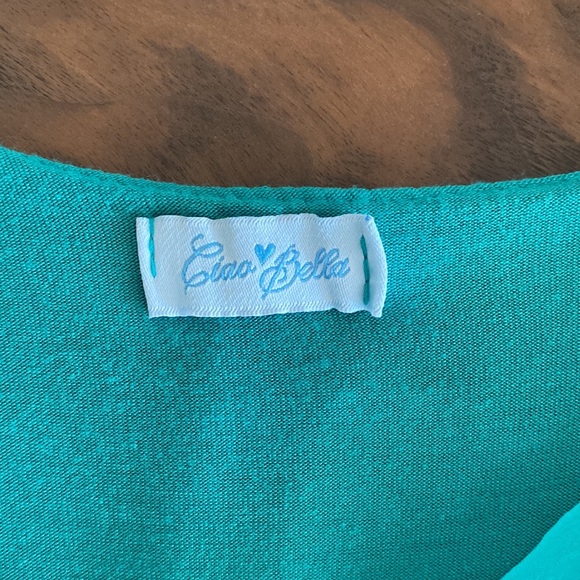 Ciao Bella Italian Sleeveless Lined Top with Sequins. 100% Silk. made in Italy. - Picture 5 of 6